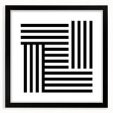 Modern Geometric Abstract Wall Art - Black and White Line Art