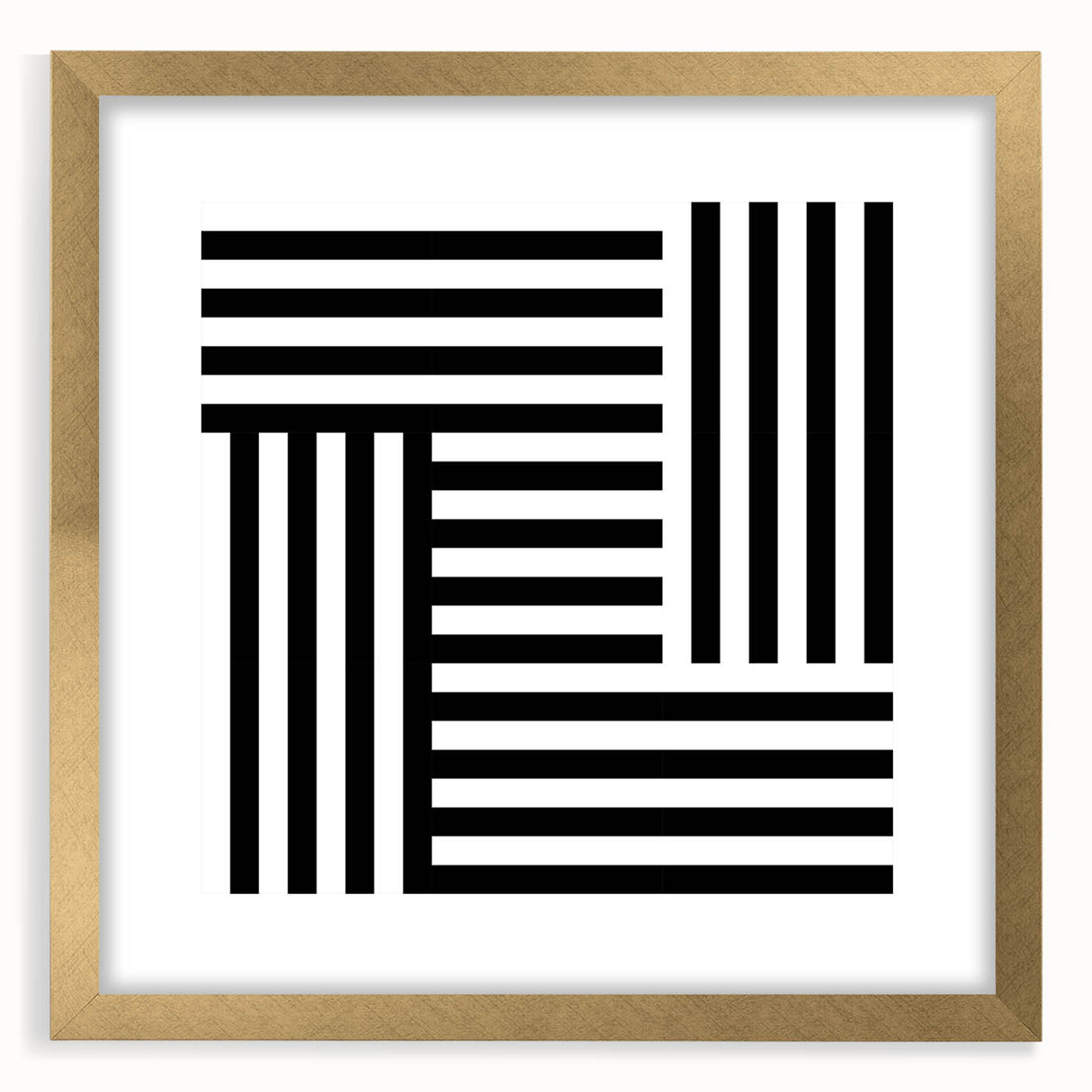 Modern Geometric Abstract Wall Art - Black and White Line Art