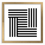 Modern Geometric Abstract Wall Art - Black and White Line Art