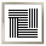 Modern Geometric Abstract Wall Art - Black and White Line Art