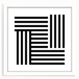 Modern Geometric Abstract Wall Art - Black and White Line Art