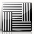 Modern Geometric Abstract Wall Art - Black and White Line Art