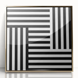 Modern Geometric Abstract Wall Art - Black and White Line Art