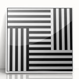 Modern Geometric Abstract Wall Art - Black and White Line Art