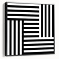 Modern Geometric Abstract Wall Art - Black and White Line Art