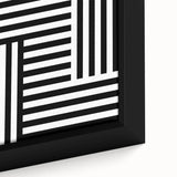 Modern Geometric Abstract Wall Art - Black and White Line Art