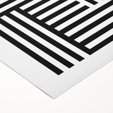Modern Geometric Abstract Wall Art - Black and White Line Art