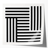 Modern Geometric Abstract Wall Art - Black and White Line Art