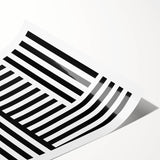 Modern Geometric Abstract Wall Art - Black and White Line Art