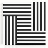 Modern Geometric Abstract Wall Art - Black and White Line Art