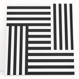 Modern Geometric Abstract Wall Art - Black and White Line Art