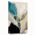 Abstract Canvas Wall Art – Teal & Beige Organic Modern Painting