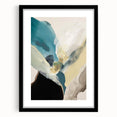 Abstract Canvas Wall Art – Teal & Beige Organic Modern Painting