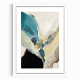 Abstract Canvas Wall Art – Teal & Beige Organic Modern Painting
