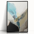 Abstract Canvas Wall Art – Teal & Beige Organic Modern Painting