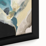 Abstract Canvas Wall Art – Teal & Beige Organic Modern Painting