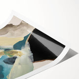 Abstract Canvas Wall Art – Teal & Beige Organic Modern Painting