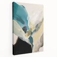 Abstract Canvas Wall Art – Teal & Beige Organic Modern Painting