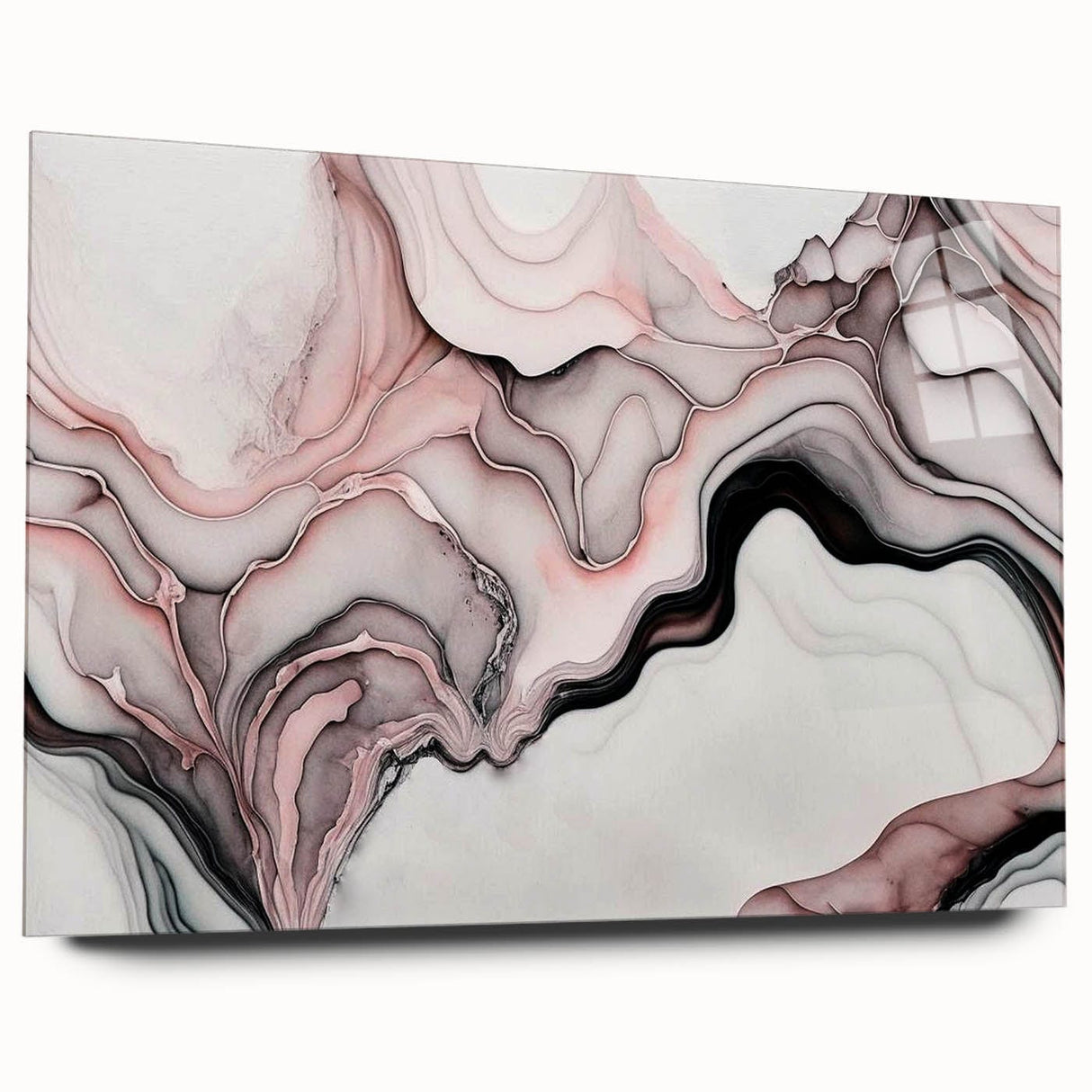 Fluid Abstract Wall Art - Contemporary Fluid Art Pieces in Blue & Gold