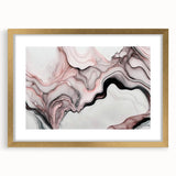 Fluid Abstract Wall Art - Contemporary Fluid Art Pieces in Blue & Gold