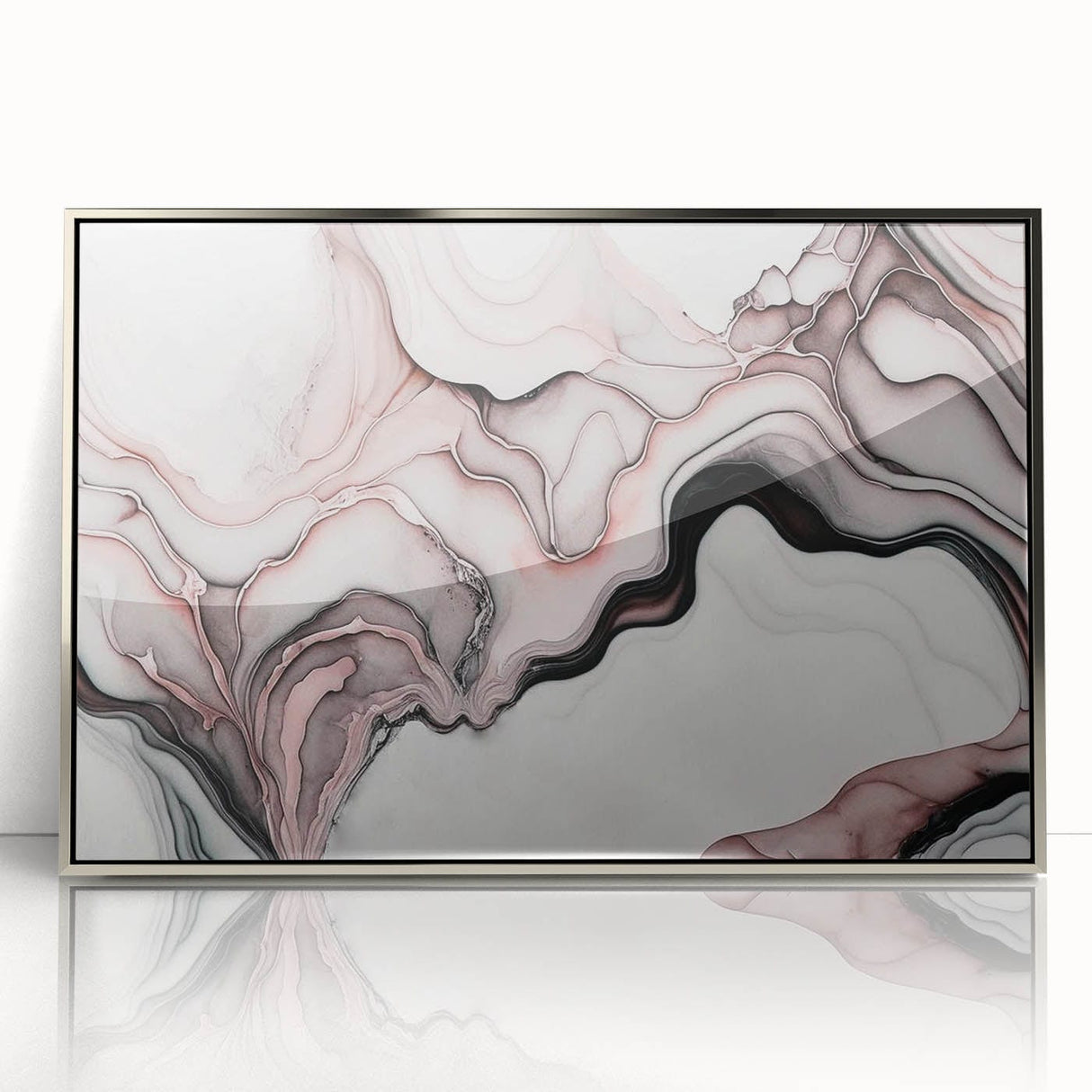 Fluid Abstract Wall Art - Contemporary Fluid Art Pieces in Blue & Gold
