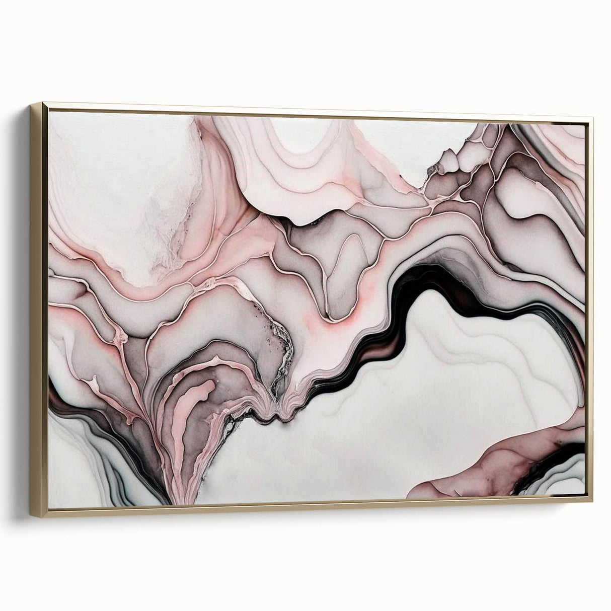 Fluid Abstract Wall Art - Contemporary Fluid Art Pieces in Blue & Gold