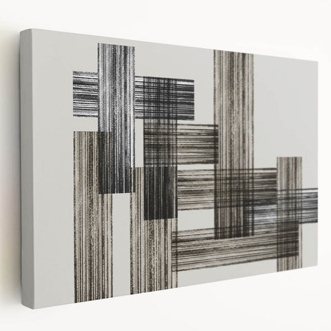 Structured Silence – Minimalist Abstract Wall Art in Gray and Black