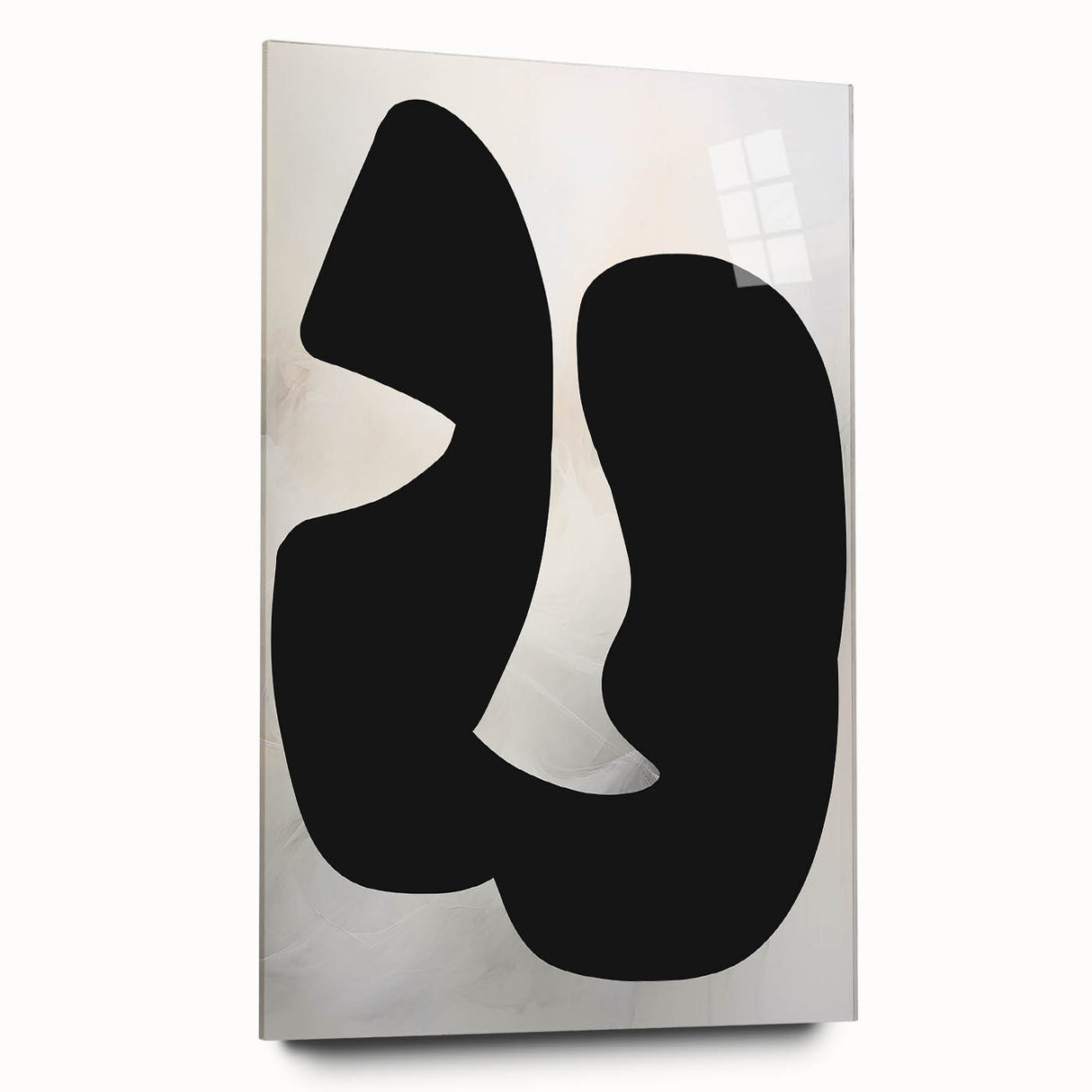 Geometric Minimalist Abstract Wall Art – Bold Black Organic Shapes