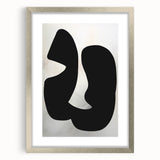 Geometric Minimalist Abstract Wall Art – Bold Black Organic Shapes