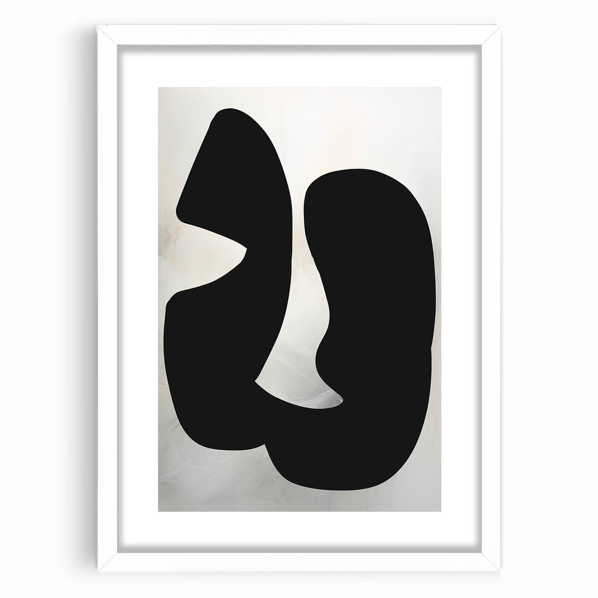 Geometric Minimalist Abstract Wall Art – Bold Black Organic Shapes