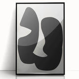 Geometric Minimalist Abstract Wall Art – Bold Black Organic Shapes