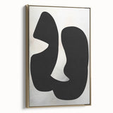 Geometric Minimalist Abstract Wall Art – Bold Black Organic Shapes