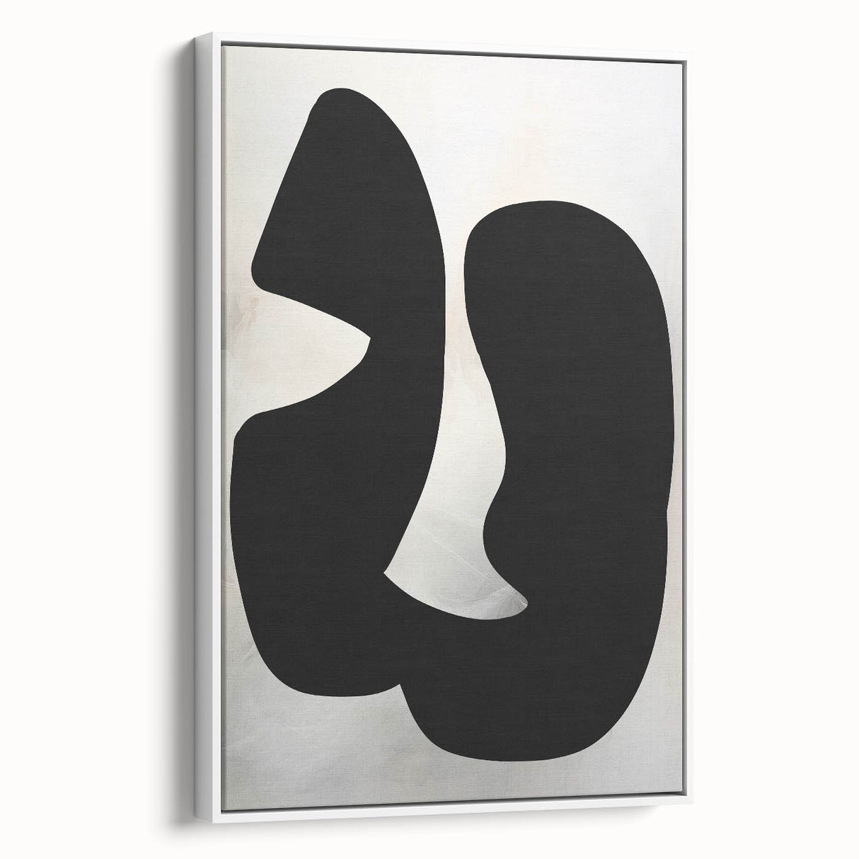 Geometric Minimalist Abstract Wall Art – Bold Black Organic Shapes