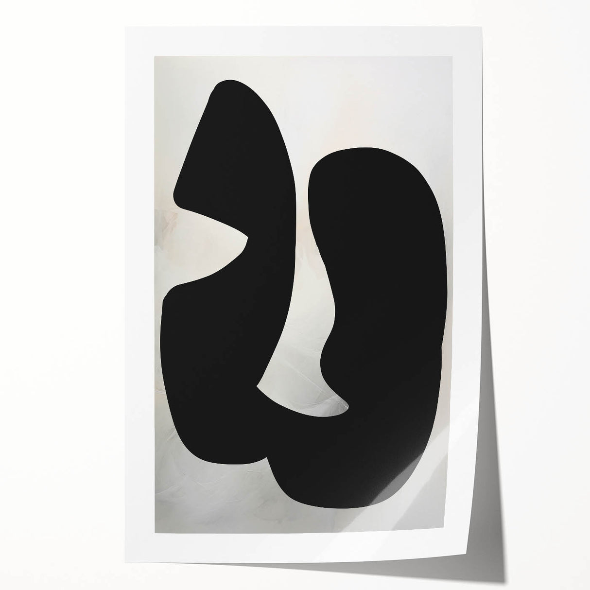 Geometric Minimalist Abstract Wall Art – Bold Black Organic Shapes