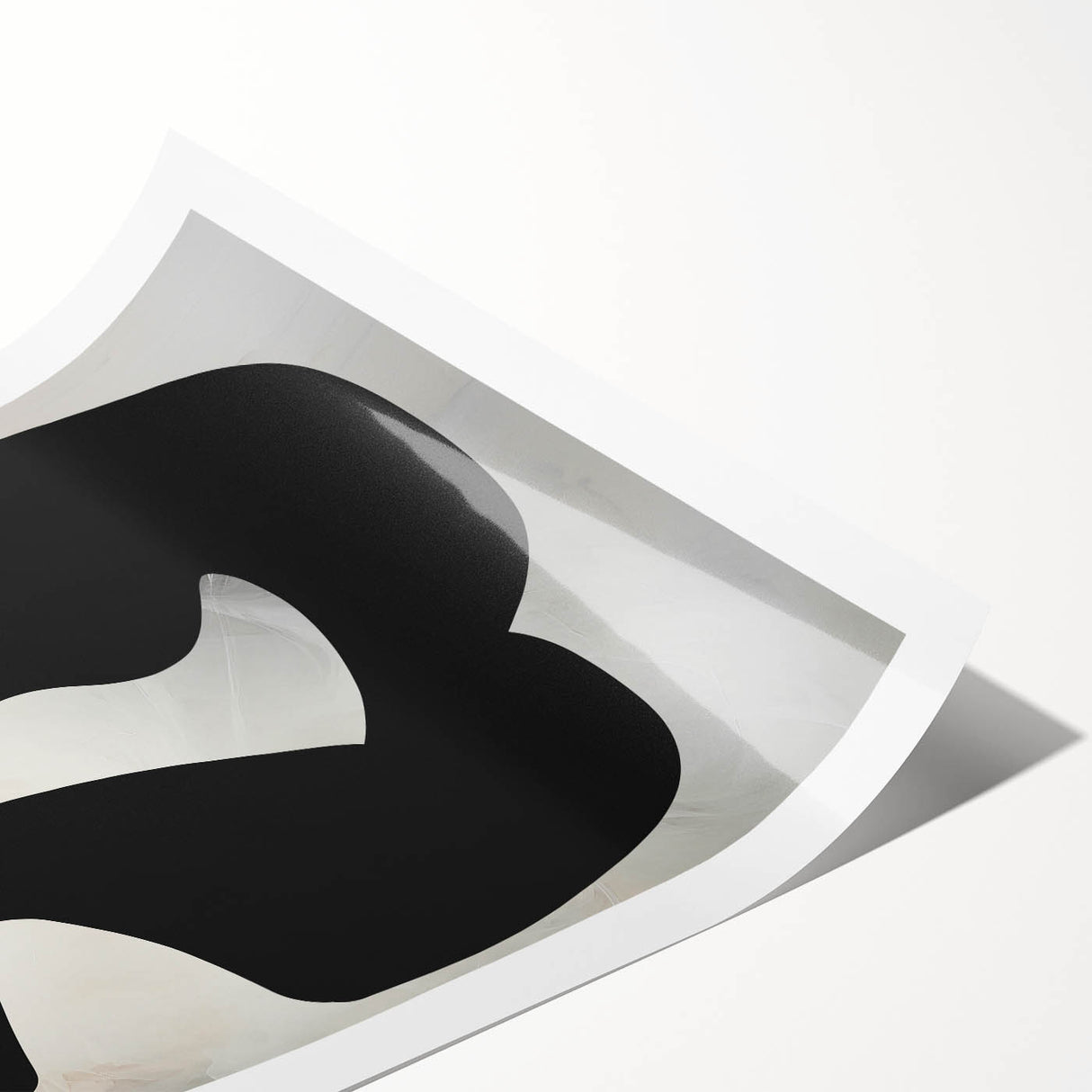Geometric Minimalist Abstract Wall Art – Bold Black Organic Shapes