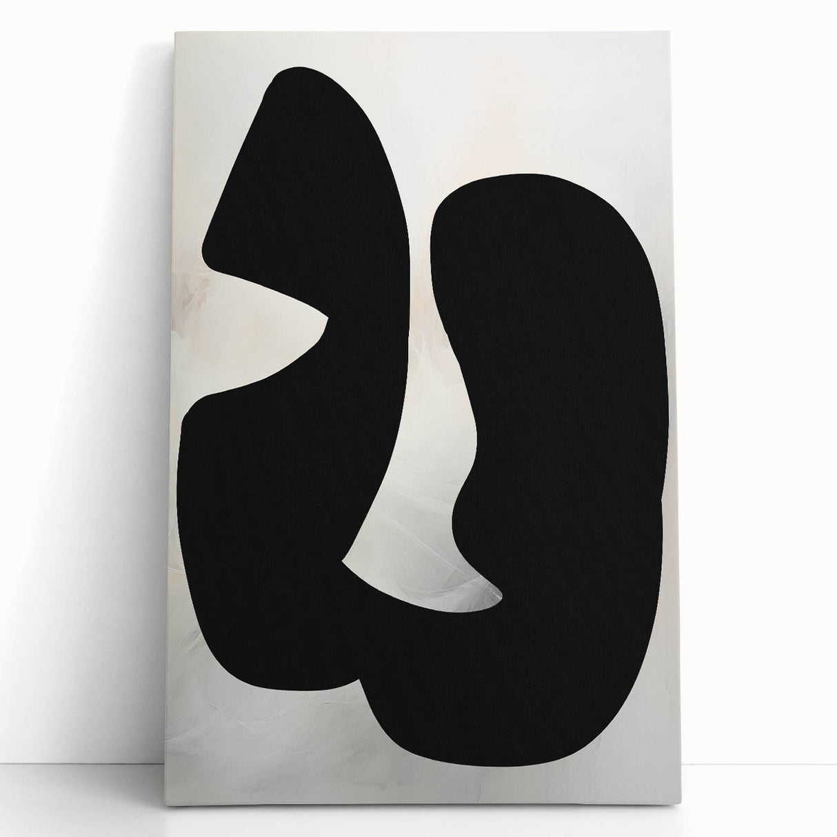 Geometric Minimalist Abstract Wall Art – Bold Black Organic Shapes