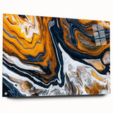Fluid Abstract Wall Art - Modern Fluid Art Prints in Gold and Black
