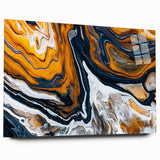 Fluid Abstract Wall Art - Modern Fluid Art Prints in Gold and Black