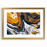 Fluid Abstract Wall Art - Modern Fluid Art Prints in Gold and Black