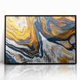 Fluid Abstract Wall Art - Modern Fluid Art Prints in Gold and Black