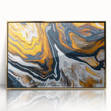Fluid Abstract Wall Art - Modern Fluid Art Prints in Gold and Black