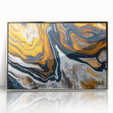 Fluid Abstract Wall Art - Modern Fluid Art Prints in Gold and Black