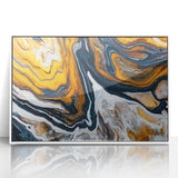 Fluid Abstract Wall Art - Modern Fluid Art Prints in Gold and Black