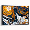 Fluid Abstract Wall Art - Modern Fluid Art Prints in Gold and Black