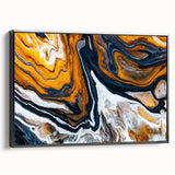 Fluid Abstract Wall Art - Modern Fluid Art Prints in Gold and Black