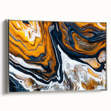 Fluid Abstract Wall Art - Modern Fluid Art Prints in Gold and Black
