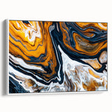 Fluid Abstract Wall Art - Modern Fluid Art Prints in Gold and Black