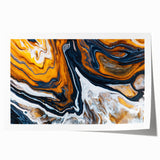 Fluid Abstract Wall Art - Modern Fluid Art Prints in Gold and Black