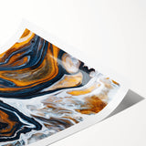 Fluid Abstract Wall Art - Modern Fluid Art Prints in Gold and Black