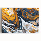Fluid Abstract Wall Art - Modern Fluid Art Prints in Gold and Black